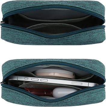 DOB SECHS Waterproof Canvas Mini Travel Makeup Carrying Case Wash Bags Cosmetic Bag Portable Electronics Accessories Organizer Wash Gym Shaving Bag, Green