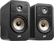 Polk Signature Elite ES20 Bookshelf Speaker - Hi-Res Audio Certified&comma; Dolby Atmos & DTS&colon;X Compatible&comma; 1" Tweeter & 6&period;5" Woofer&comma; Power Port Technology for Effortless Bass &lpar;Pair&comma; Stunning Black&rpar;