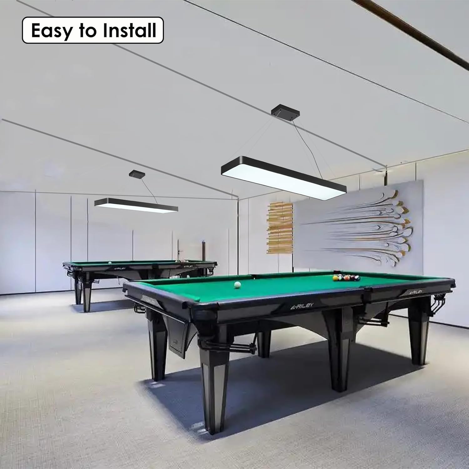 LED Billiard & Pool Table Light Hanging Light Over Pool Table for for 7'-8' Billiard Table,50W, Remote Control, Dimmable, Color Temperature Adjustable