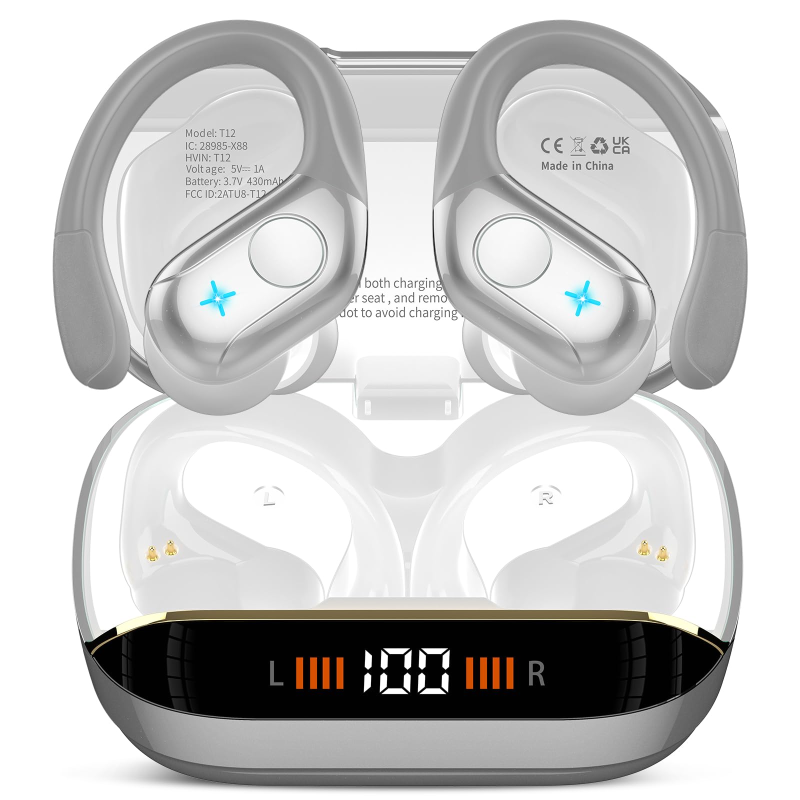 Wireless Earbuds, Bluetooth 5.3 Headphones HiFi Stereo 50H Playback,ZZT1211