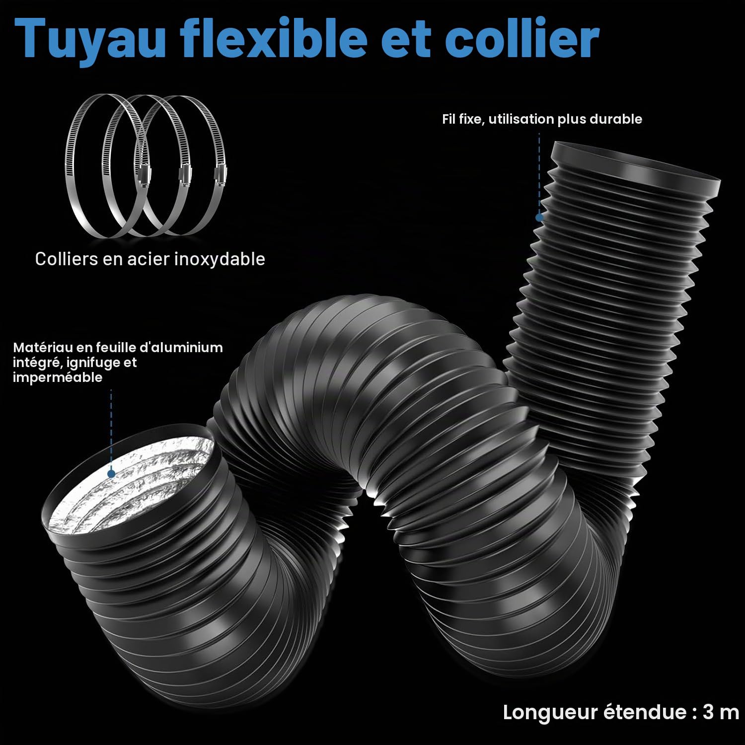 100mm Kit de ventilation 363 m³/h, Système de Ventilation 3000RPM avec régulateur de vitesse, filtre à charbon actif, tuyau d'échappement, système de ventilation Pour tente de culture.