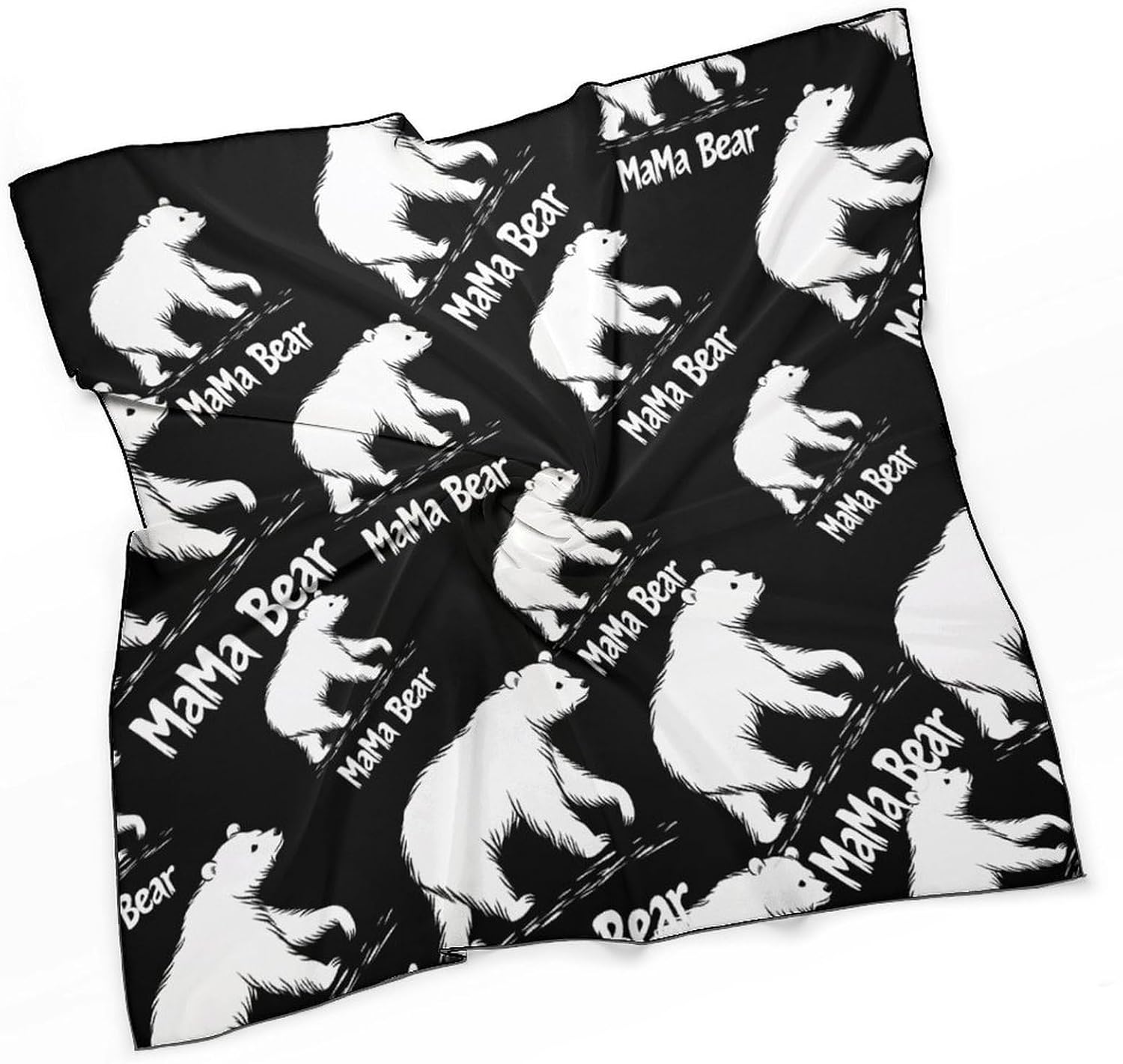 Mama Bear Bandana Fashion Head Scarf Square Silk Scarf Print Neck Hair Scarfs for Women Men Gifts