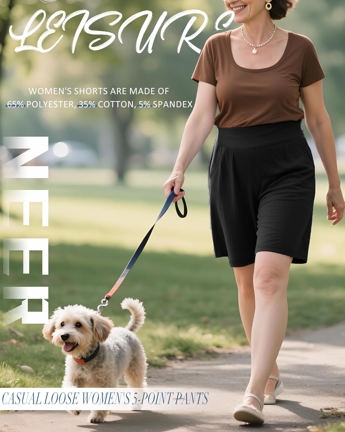 Neer 3 Pack Women's Bermuda Shorts, High Waist Basic Stretch Casual Bottoms Knee Length Summer Athletic Short with Pockets - Image 7