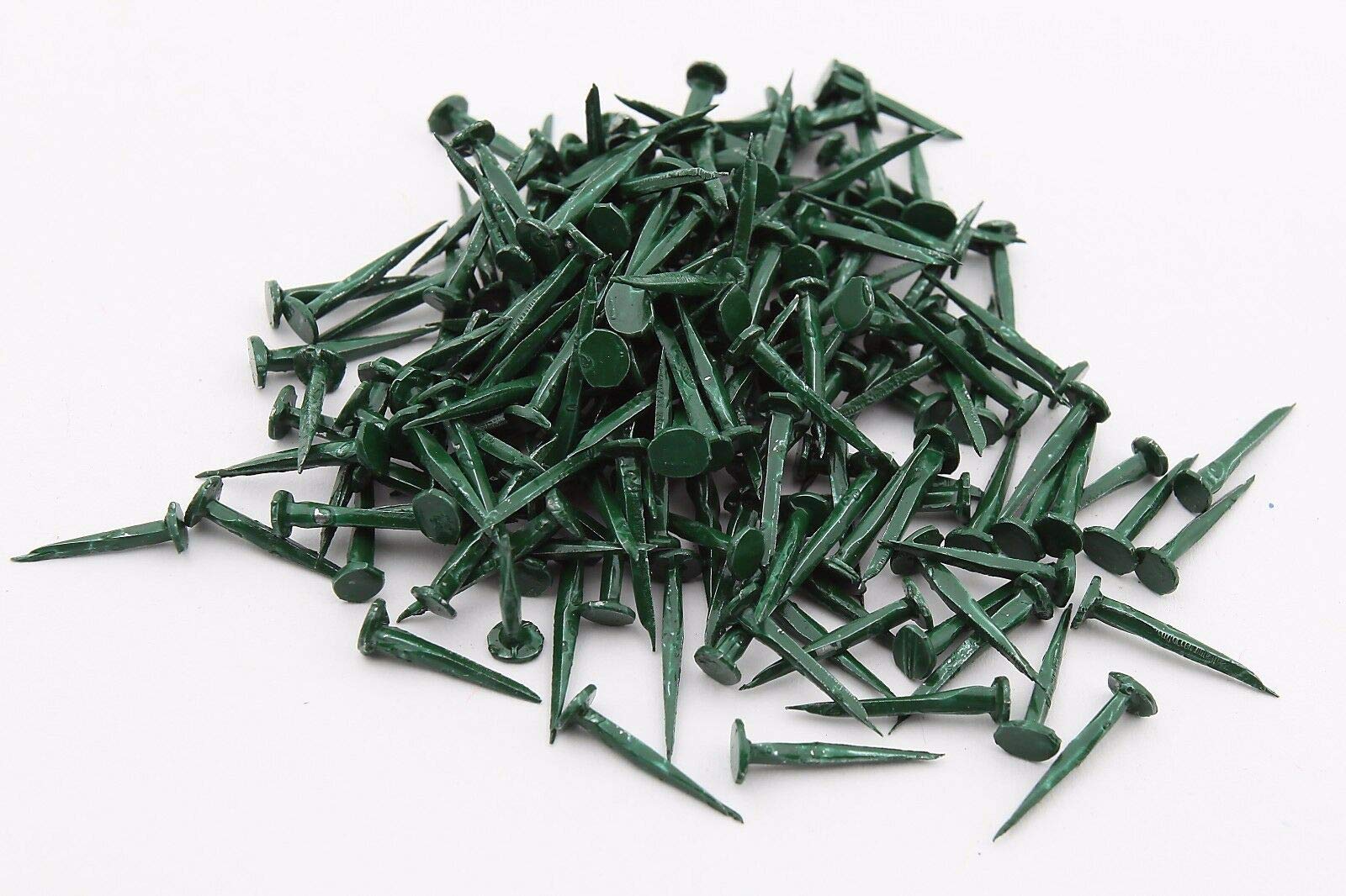 GIMP PINS 13MM 100g Green, C PERRIN Upholstery Supplies