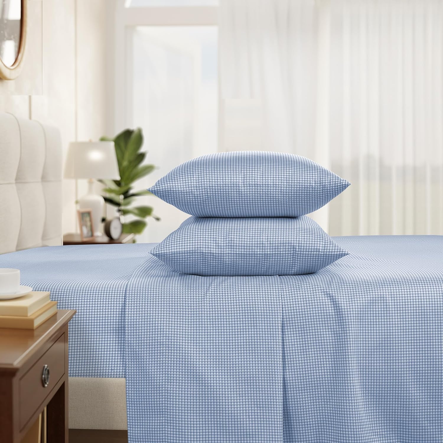 IZOD Sateen Silky 4Pc Queen Size Bed Sheet Set, Deep Pockets–fits Upto 17