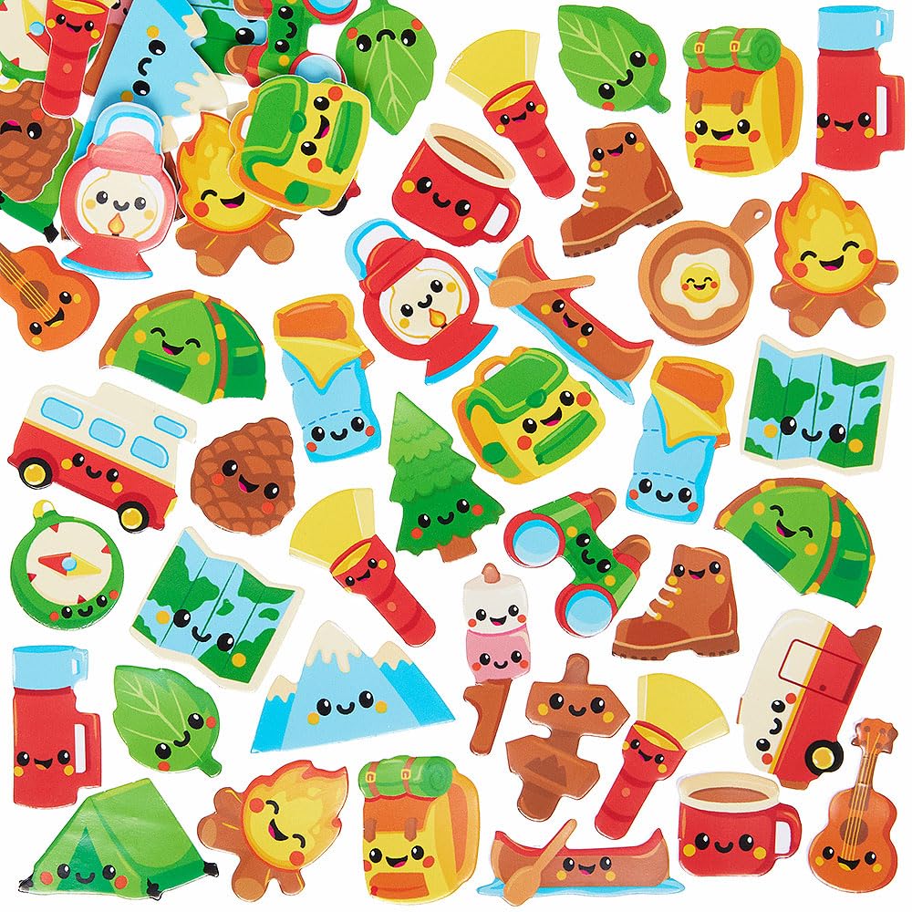 Baker Ross VC159 Camping Foam Stickers - Pack of 125, Camping & Outdoor Craft Stickers