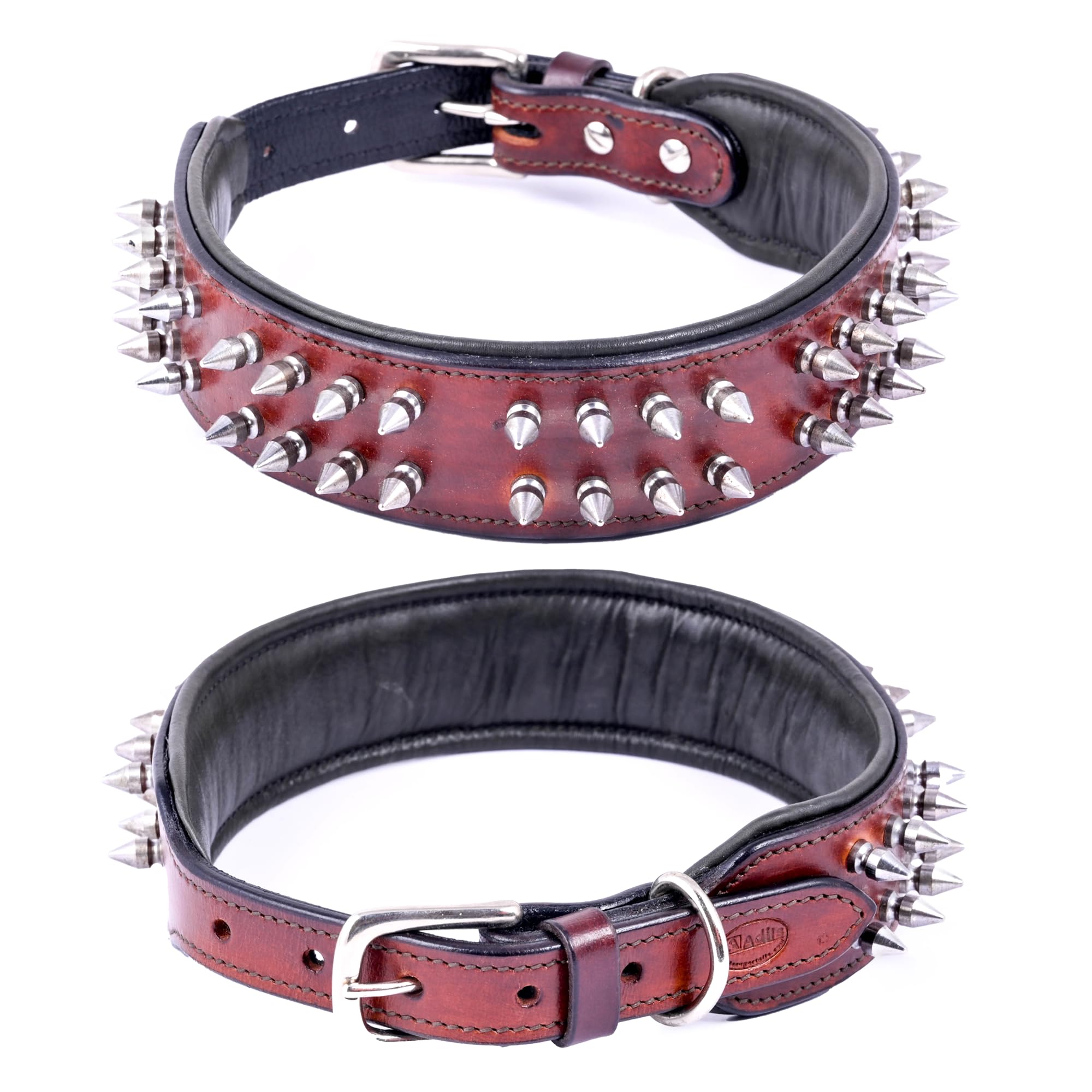 Adil’s Spike Dog Collar, 2.5 inch Width Original Leather Dog Collar fits Dogs Pitbull Mastiff, Street Hound and Husky - Size L, Brown (B0CVNBJBS8) Amazon Price History, Amazon Price Tracker