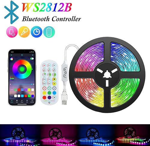 Miniatura 10 de ADRESUNO WS2812B - Tira de luces LED inteligentes direccionables de 9.8 pies, 60 píxelesm, tira de píxeles IC RGB, controlador WS2812b, aplicación