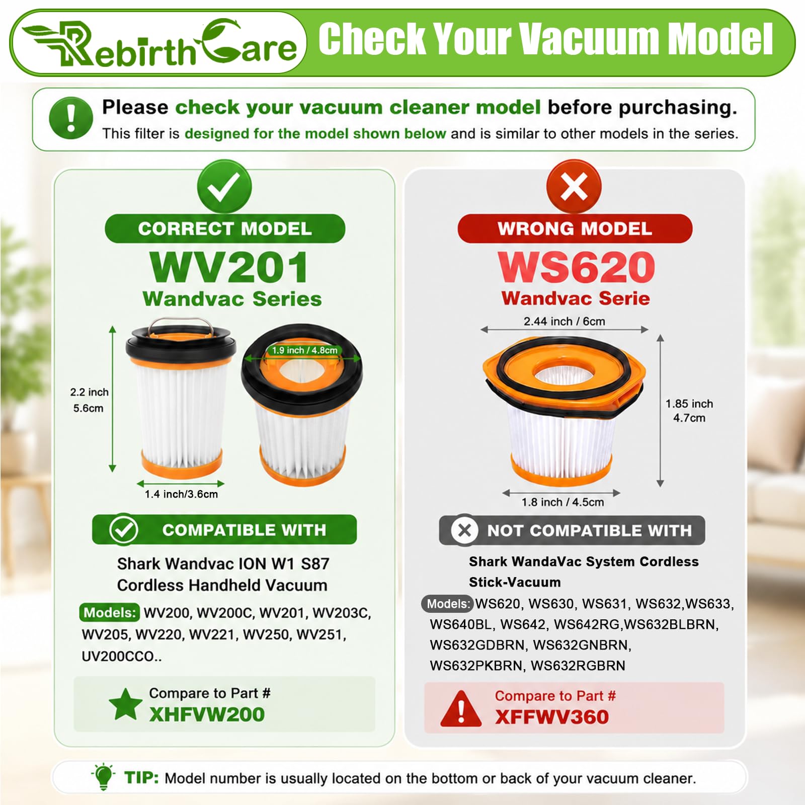 Shark Wandvac Filter Replacement - 6 Pack -3 Shark Wandvac Filter Replacement - 6 Pack -3