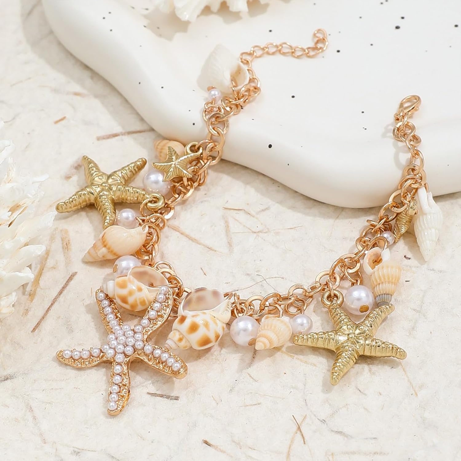 Shell Starfish Bracelet for Women Hawaiian Beach Bracelets for Women Pearl Conch Seashell Charm Summer Vacation Jewelry - Image 8