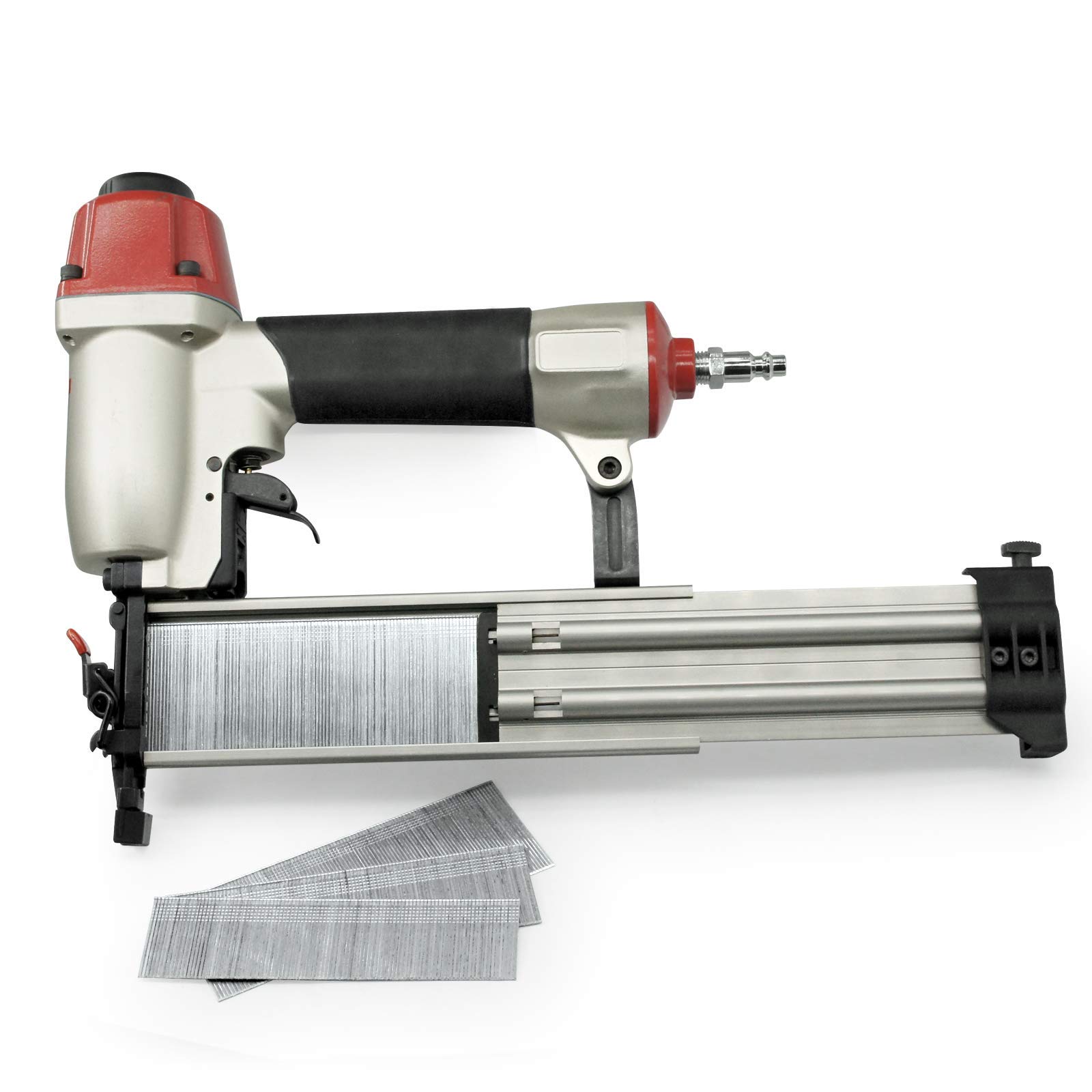 F50C Pneumatic 18 Gauge Brad Nail Gun 3/8-Inch to 2-Inch Length Air Power Brad Nailer Depth Adjustable Finish Nailer Brad Nailer for Woodworking, Crafts, Cabinet, Furniture