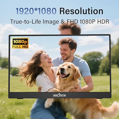 Miniatura 2 de InnoView Monitor portátil, 15.6 pulgadas FHD 1080P HDMI USB C segundo monitor externo para computadora portátil, escritorio, MacBook, teléfonos,