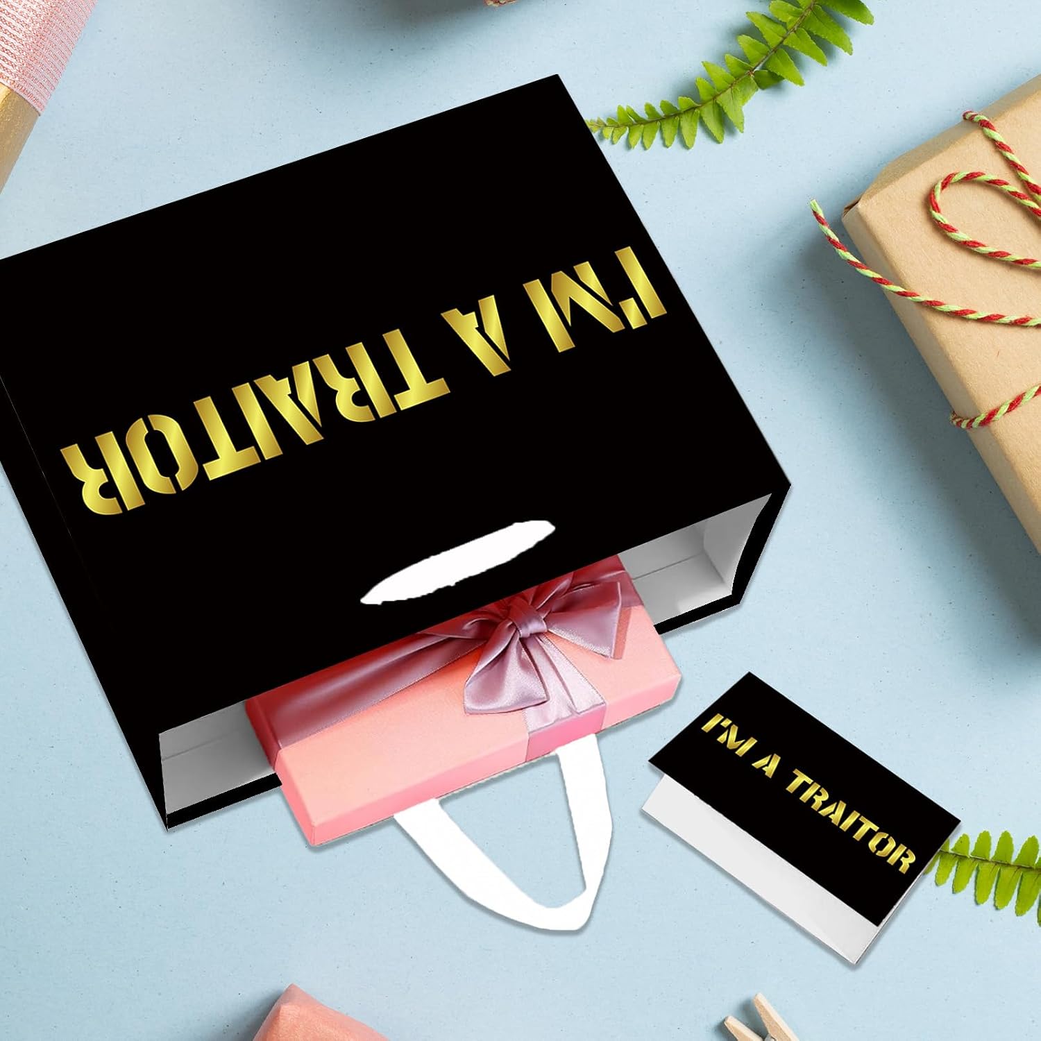 HZRNNA Funny Farewell Gift Bag, Large Black and Gold Retirement Gift Bag with Tissue Paper and Card, Retirement Party Decorations for Friends, Coworkers, Farewell, Going Away Party Supplies image 4