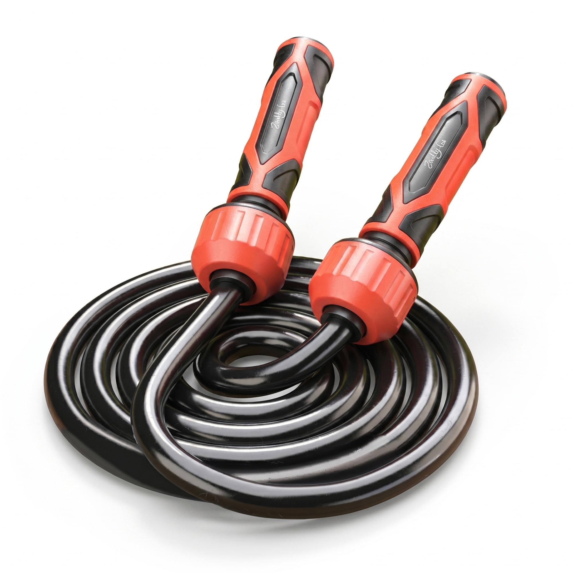 Buddy Lee - Corda per saltare pesata, 0,7 kg, resistente corda in PVC da 10 mm, con lunghezza regolabile, manici Power Grip e custodia per il trasporto, corda per saltare (rosso e nero)