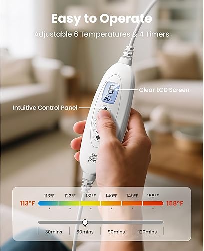 Miniatura 3 de BOB AND BRAD Almohadilla térmica para aliviar el dolor de espalda, almohadilla térmica eléctrica con peso de borde FSA para cuello, elegible para