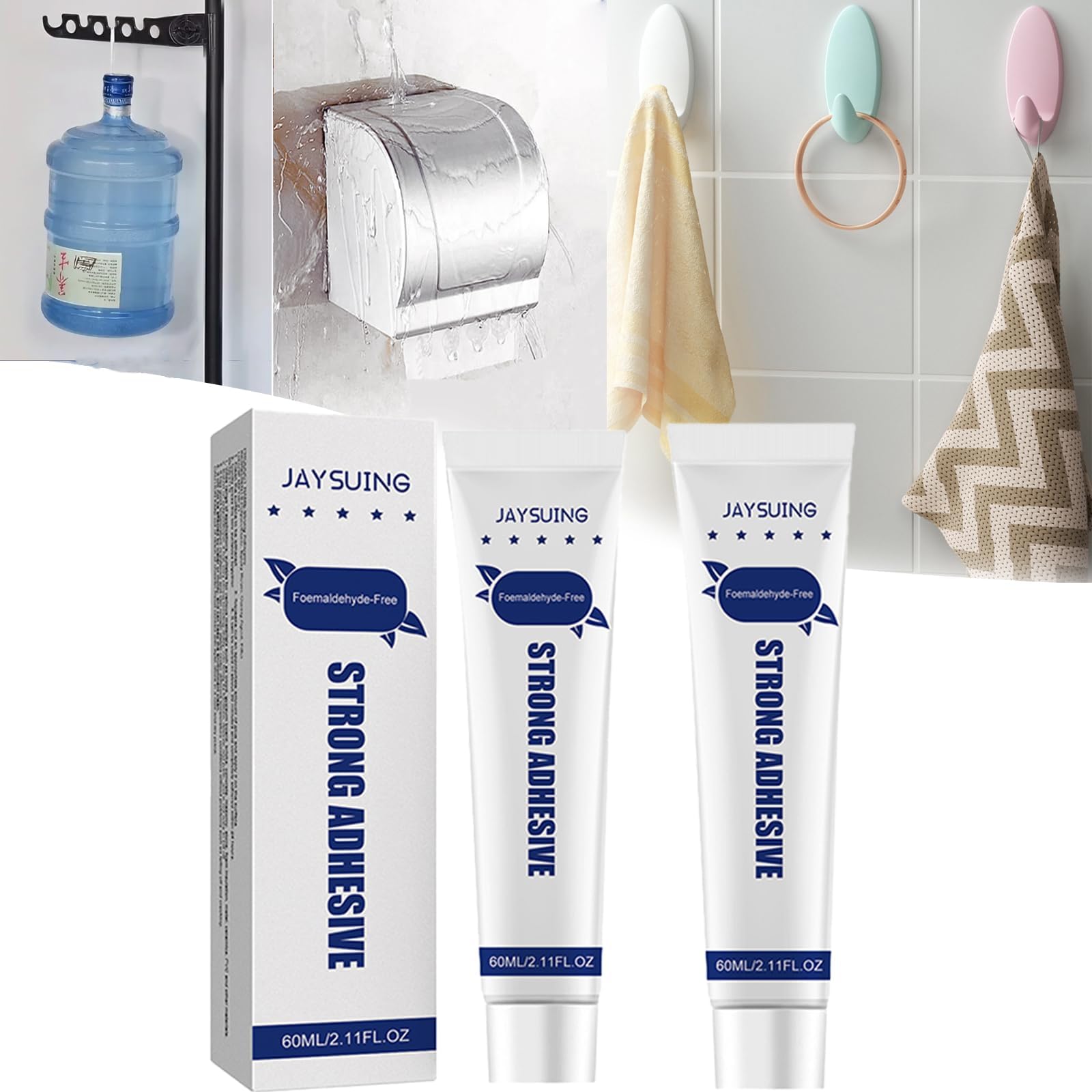 KASTWAVE Nail Free Strong Glue, 2 Pcs All-Purpose Glue, Multipurpose Nailless Super Glue, Waterproof and Moisture-Proof,Suitable for Metal Ceramic Glass and Plastic Muzhipin