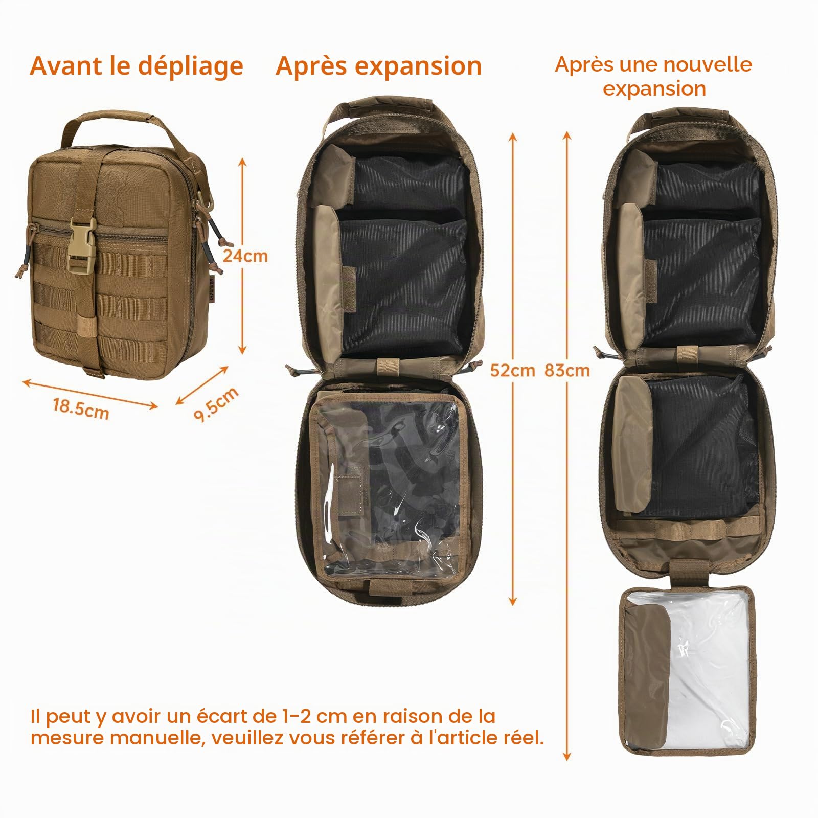 EXCELLENT ELITE SPANKER Sac Médical Tactique Rip Away Trousse de Secours | sacs de premiers secours vide,trousse premier secours avec croix,pochette molle ifak,pour randonnée camping militaires