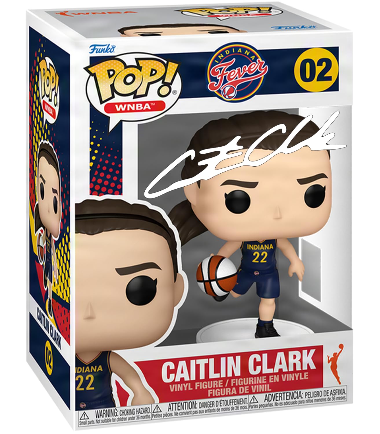 Caitlin Clark #02 Rookie Season Facsimile Signed Reprint Laser Autographed Funko POP! Bas…