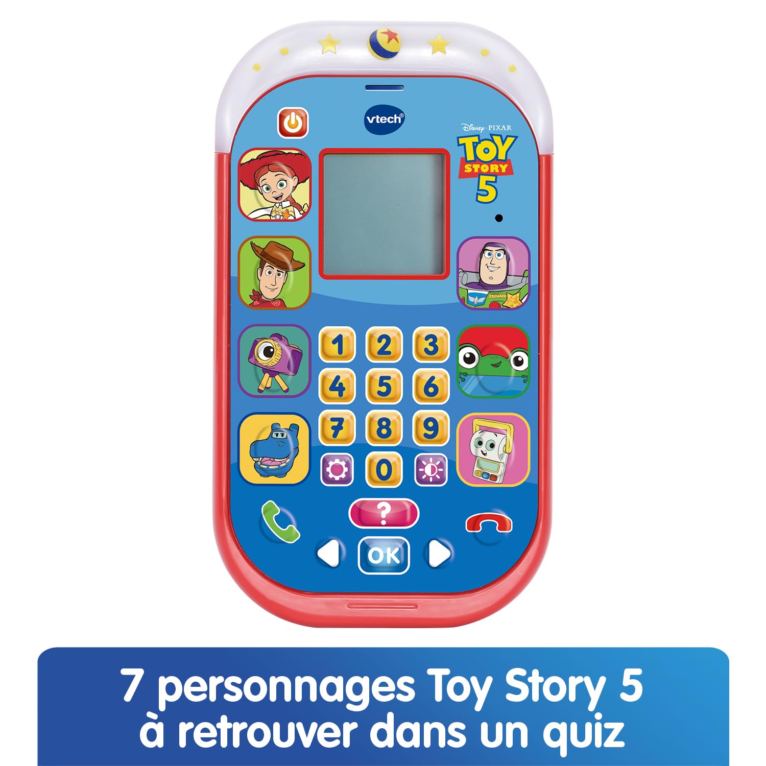 VTech - Disney Pixar, Le Smartphone Éducatif Toy Story 5 - Jouet Téléphone Enfant Lumineux avec Écran Rétroéclairé, 8 Activités et Jeux Interactifs - Cadeau Enfant Dès 3 Ans - Contenu en Français
