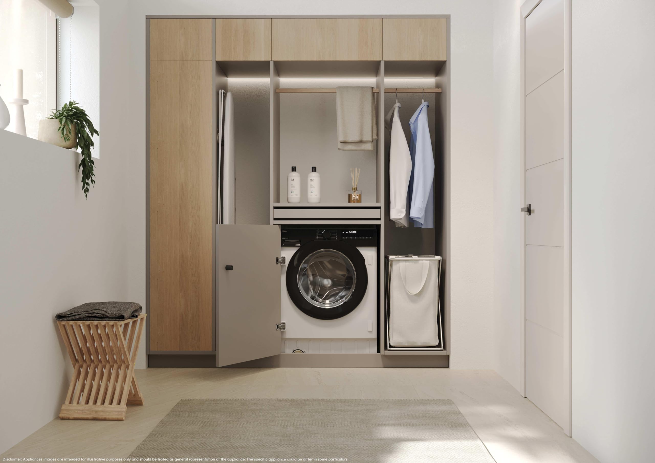 Haier Serie 6 BHA6SD696M6DB9-S Lavadora Secadora, Capacidad 9KG + 6KG, Motor Inverter, Wifi, Clase A-30%, Función vapor, Fin Diferido, Integración, 60cm ancho, 1600 RPM, 16 programas, Blanco