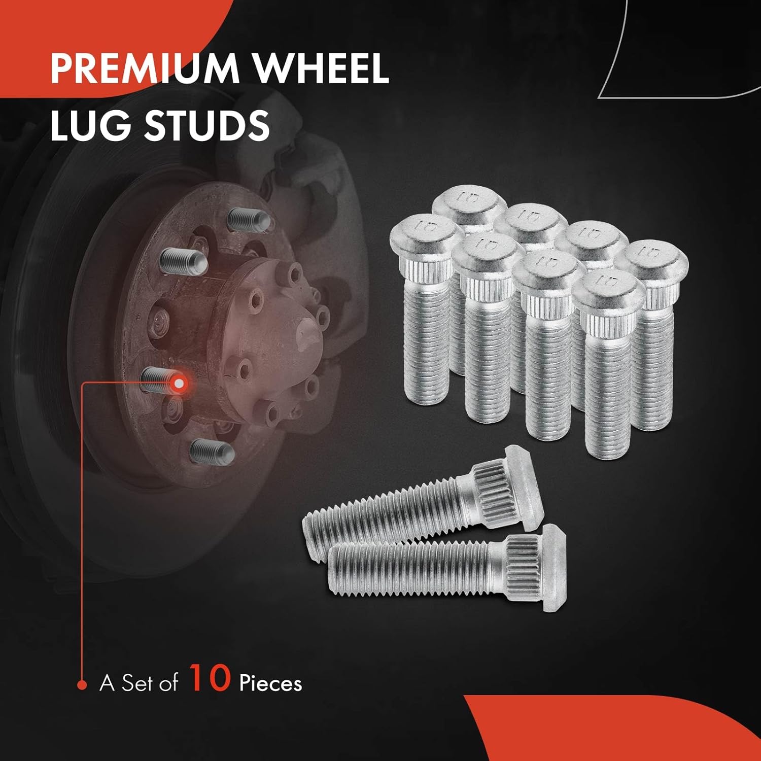 A-Premium M12-1.50 Wheel Studs Compatible with Dodge Grand Caravan Caliber Journey Jeep Compass Patriot Chrysler Town & Country 200 Sebring 10-PC Set