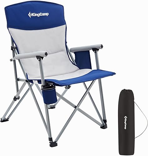 Miniatura 1 de KingCamp Sillas de camping plegables con respaldo de gran ángulo para adultos con reposabrazos, sillas de campamento al aire libre para adultos con
