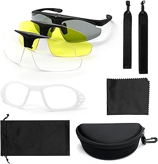 Yzpacc Shooting Glasses Protective Eyewear Airsoft Goggle with 3 Interchangeable Anti Fog Lenses for Men Women Eye Protect...