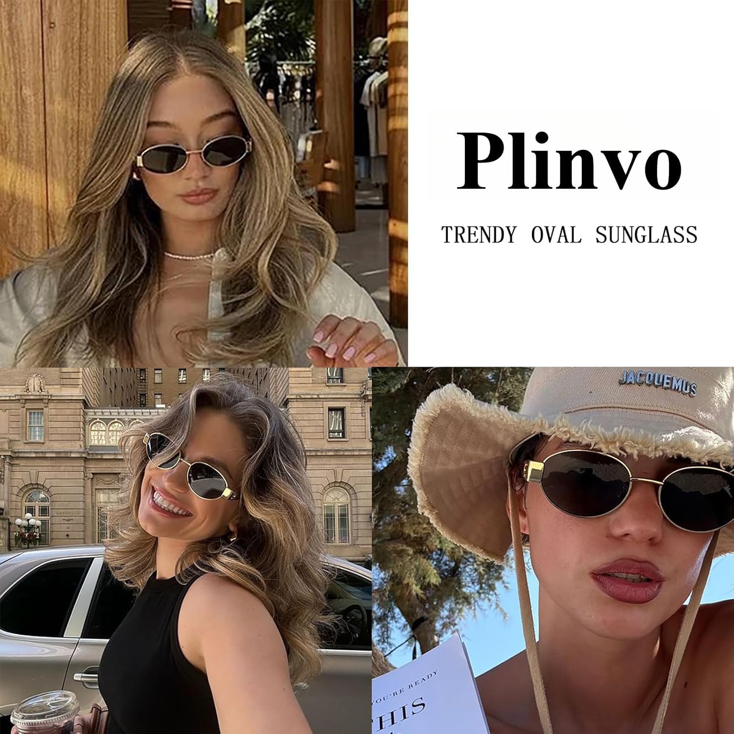 Retro Oval Sunglasses for Women Men - Polarized UV400 Protection 90s Metal Frame - Image 2