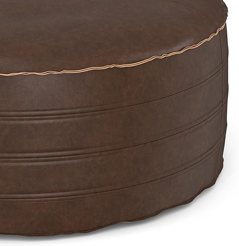 Miniatura 95 de SIMPLIHOME Brody - Puf cuadrado grande de 30 pulgadas de ancho, color gris envejecido, otomana de piel sintética vegana, reposapiés o asiento