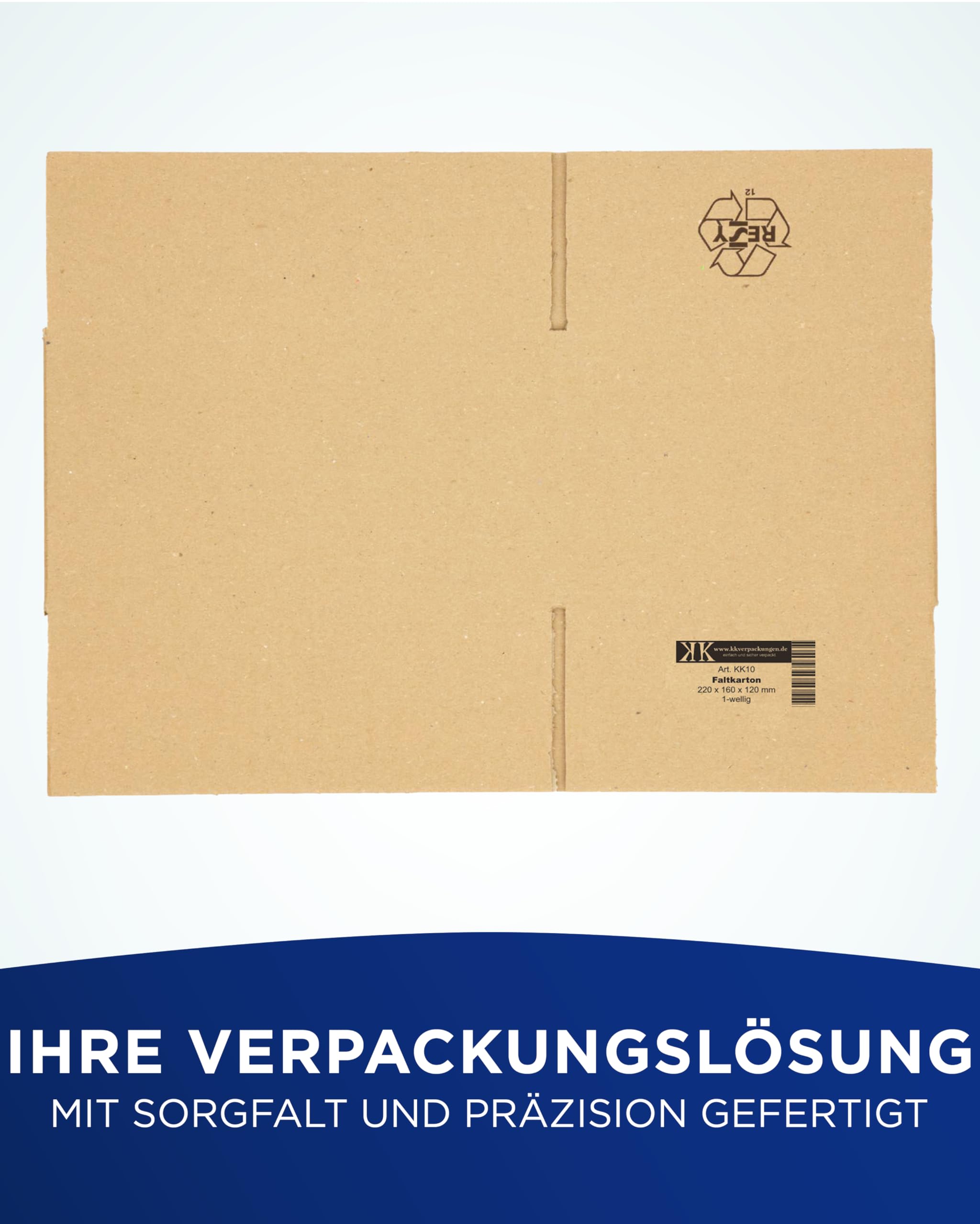 Faltkartons, 220 x 160 x 120 mm, 250 Stück | Kleine Kartons aus Wellpappe | Ideal für Warensendungen