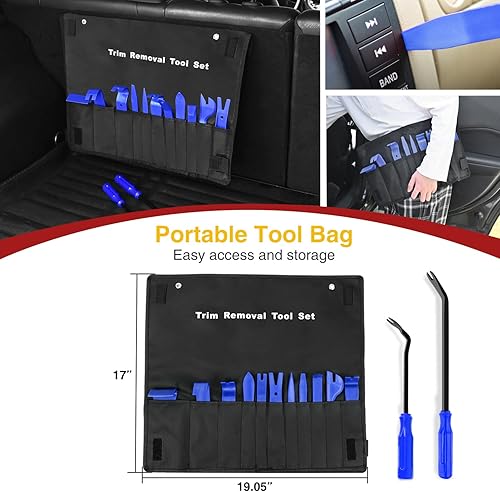 Miniatura 7 de GOOACC Juego de 13 herramientas de extracción de molduras de nailon para sujetar parachoques, clips de remache, panel de clip de puerta de