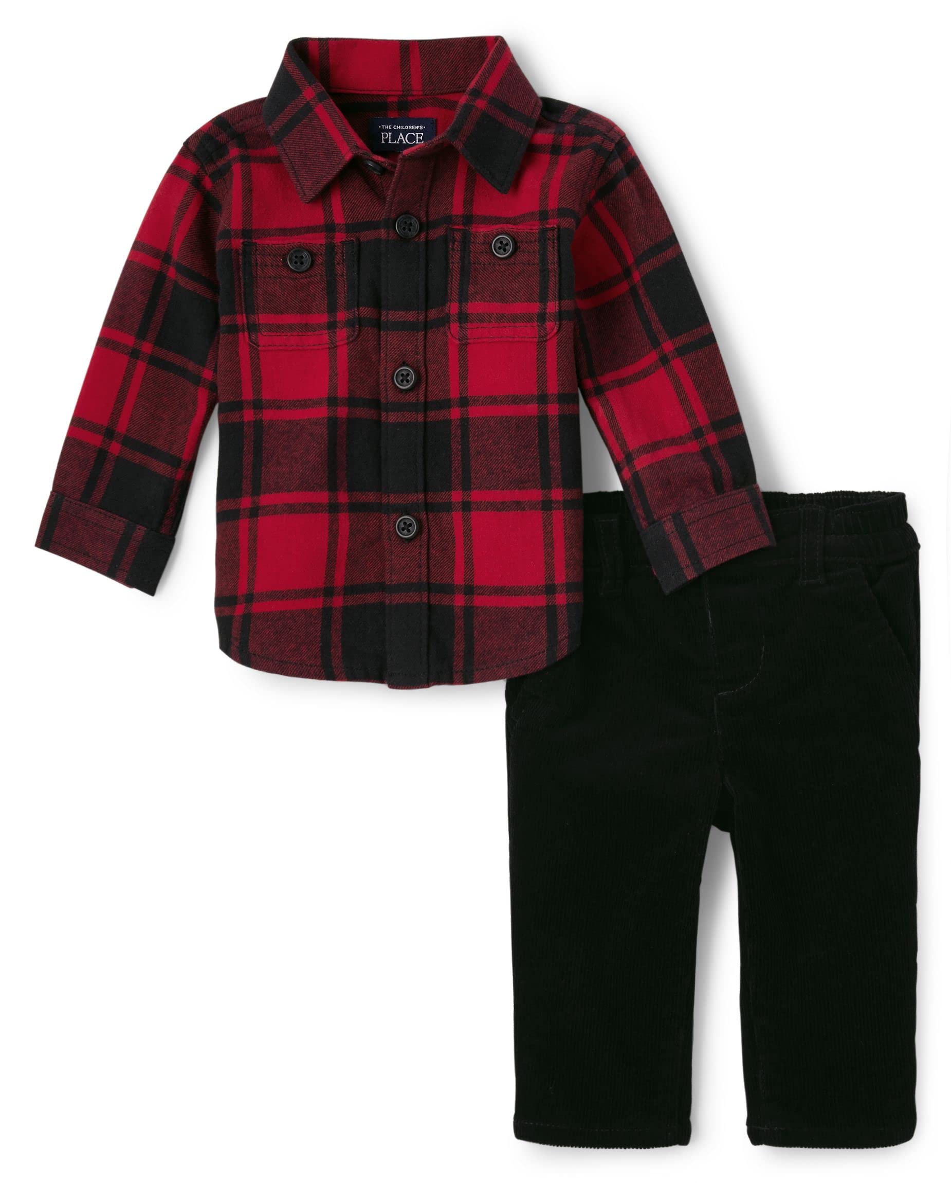 Baby Boys' Long Sleeve Button Down Shirt and Chino Pants Set 2-pack