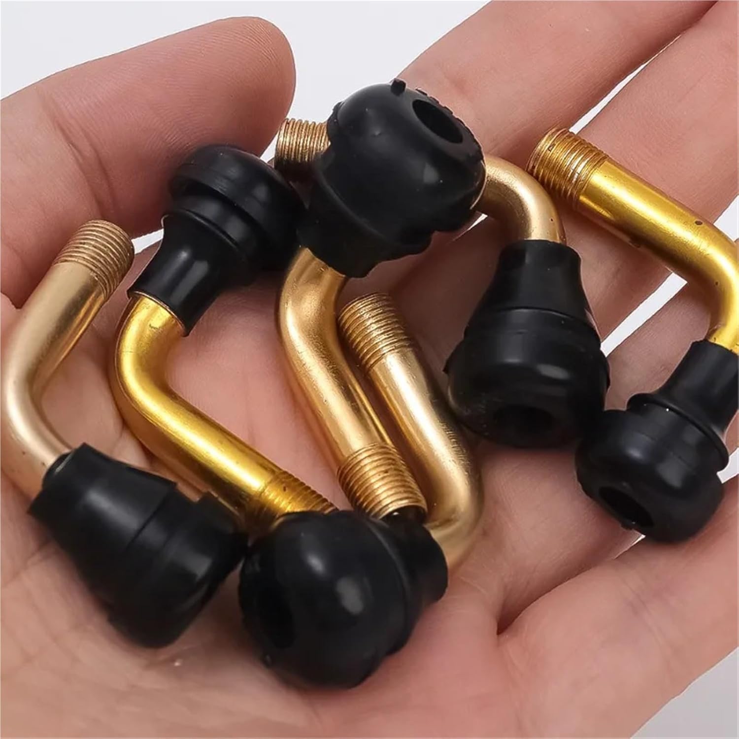 Tubeless Tire Valve Stem 20Pcs Rubber & Brass Tubeless Valve Stems - PVR70/60/50 for Motorcycle, E-Scooter & Bike(15mm)