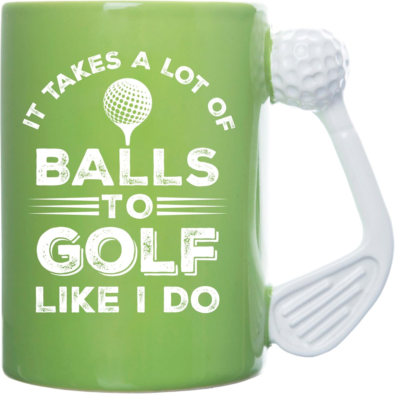 Boxer Gifts 'It Takes A Lot Of Balls To Golf Like I Do' Unique Golf Mug | Gag & Joke Gifts For Golfers - Funny Golf Gifts For Men Dad Women | Novelty Club Shaped Handle