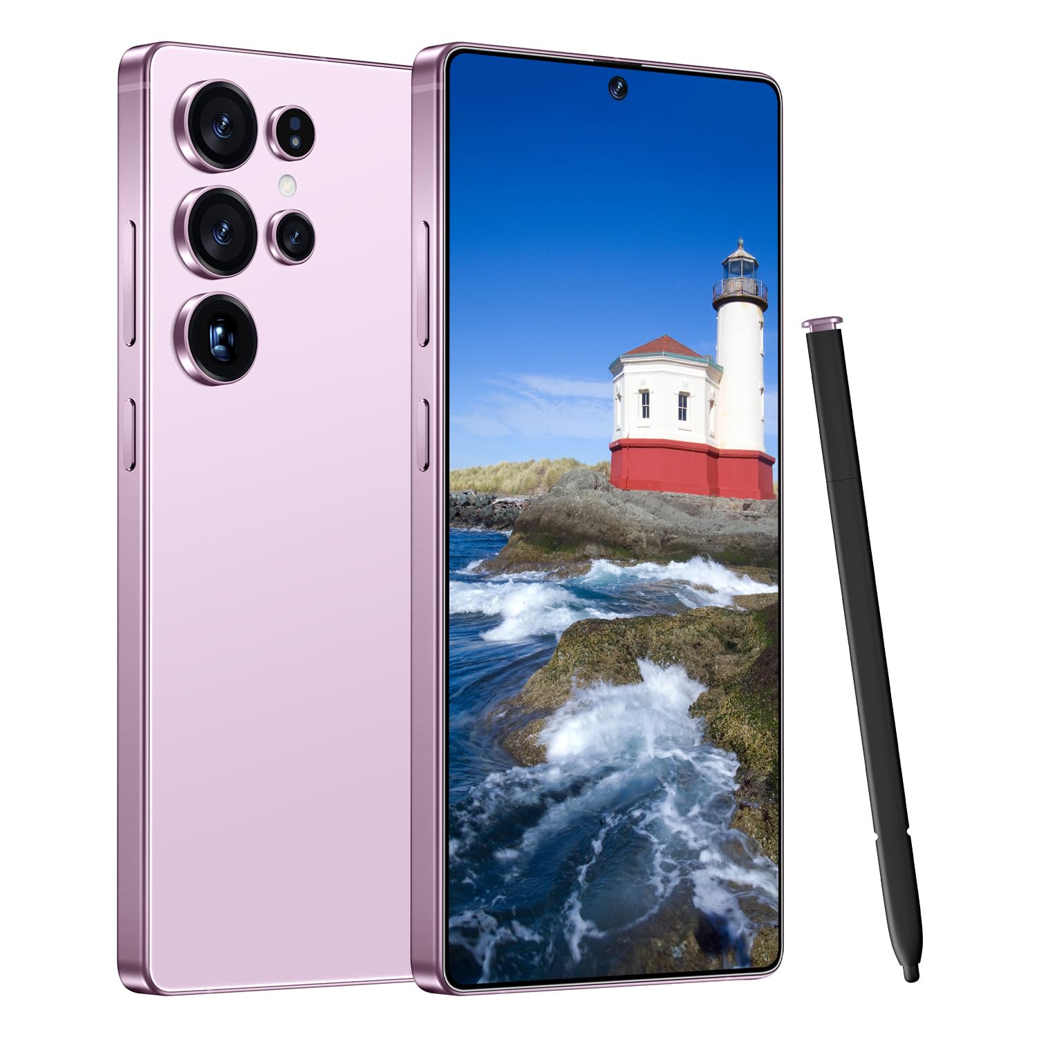 I25 Ultra 5G Unlocked Smartphone,12GB+512GB Fully Cell Phone for Android 14, 6.99" Unlocked Cell Phone, 7000mAh, 68MP+108MP Dual Camera/Dual SIM (Pink)