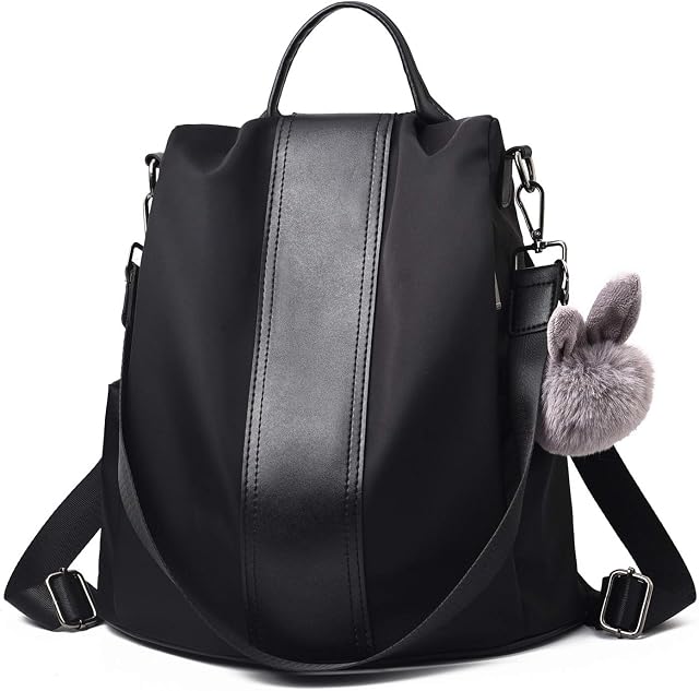 Charmore Women Backpack Ladies Rucksack Waterproof Nylon School bags Anti-theft Dayback Shoulder Bags, Black2, M