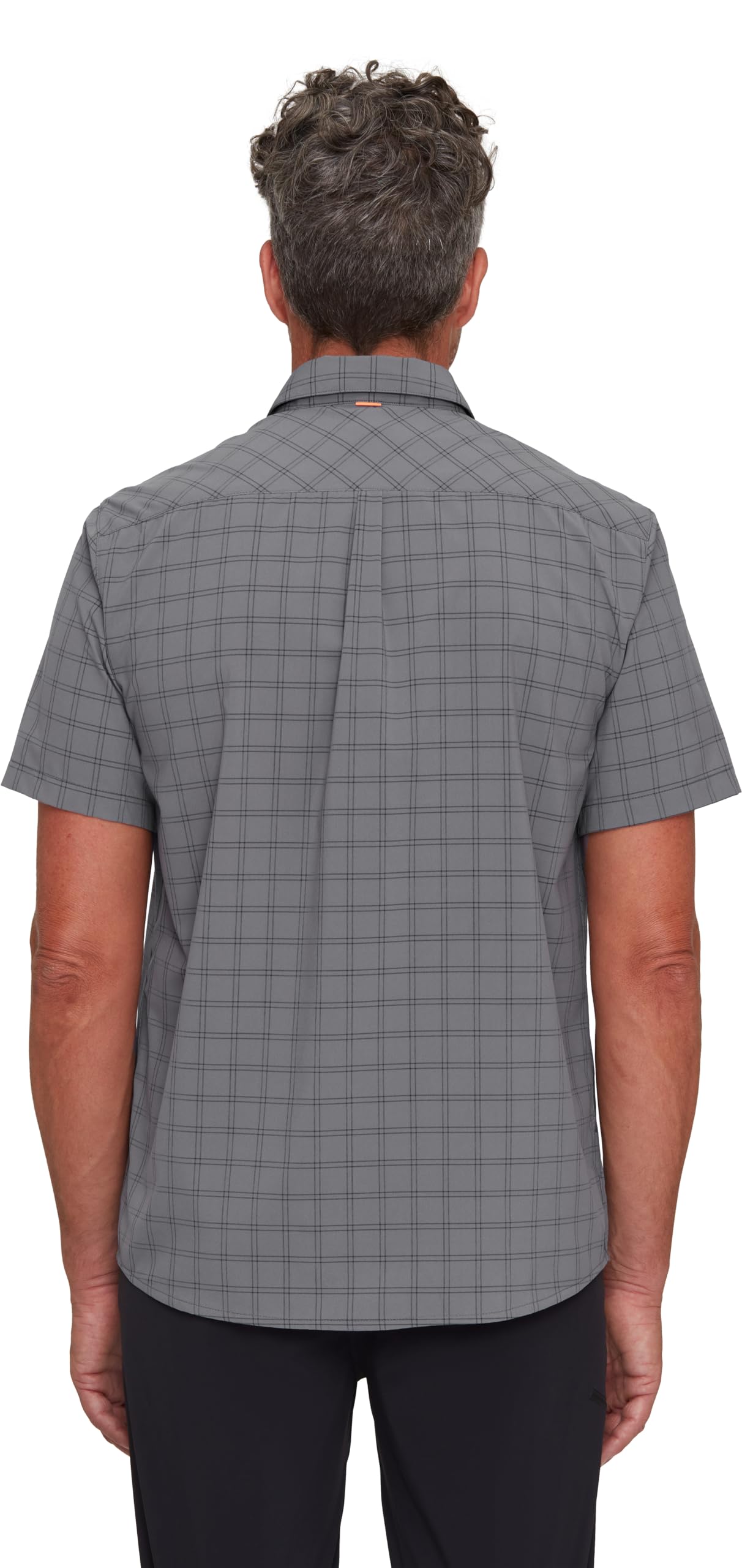 Mammut Lenni Shirt Men – Koszula Trekkingowa Męska | Krótki Rękaw, Ochrona UV, Szybkoschnąca i Oddychająca | Rozmiar XXL, Stalowy-czarny