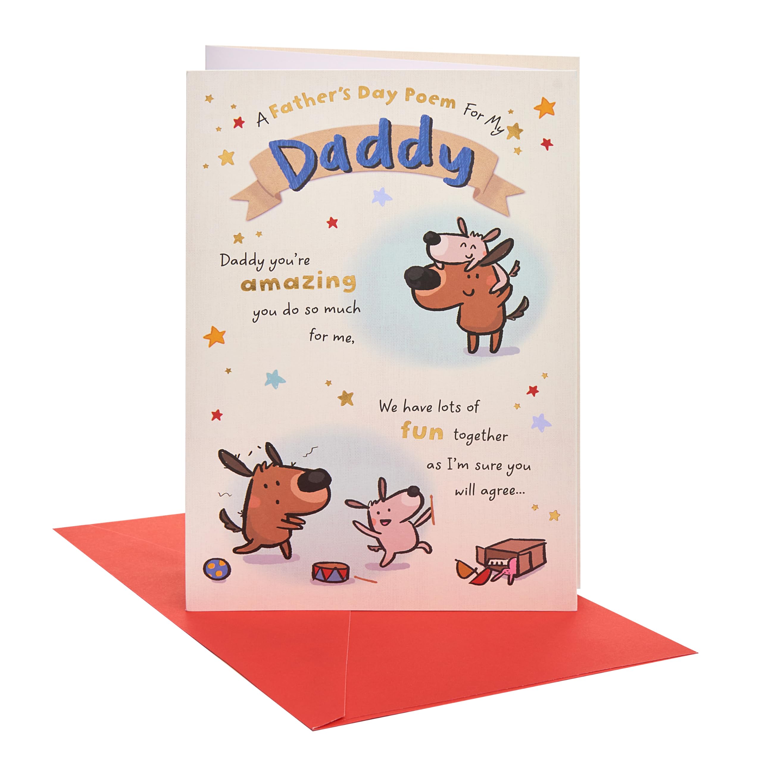 UK Greetings | Father's Day Card for Daddy | Card for Dad, Grandad, Husband | Him, Boys, Men | Poem Design | With Envelope | 14.9 x 22.9 cm