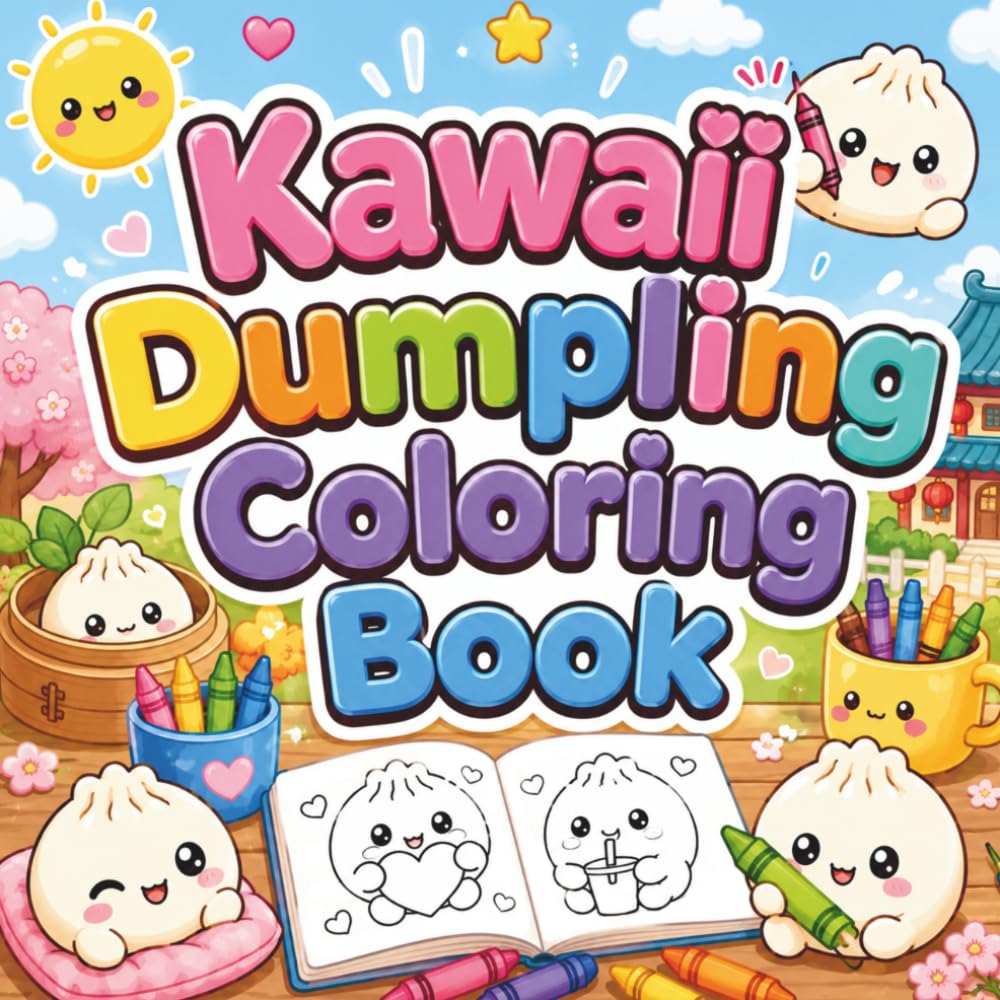 Kawaii Dumpling Coloring Book: Cute and Cozy Designs for Adults and Teens Featuring Adorable Dumplings, Sweet Food Friends, and Relaxing Coloring Fun