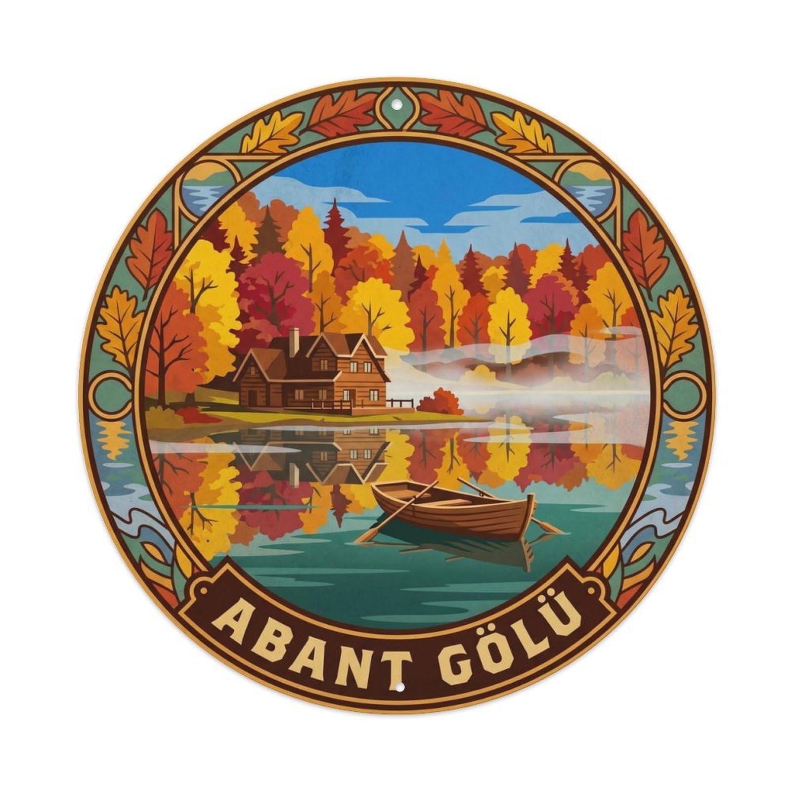 Abant Lake Bolu Mountain Nature Retreat Vintage Metal Tin Sign