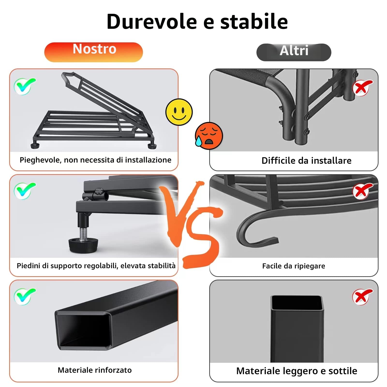 STLOVe Rack di Legna da Ardere, Scaffale Portalegna in Metallo per Camino, Capacità 50 Kg