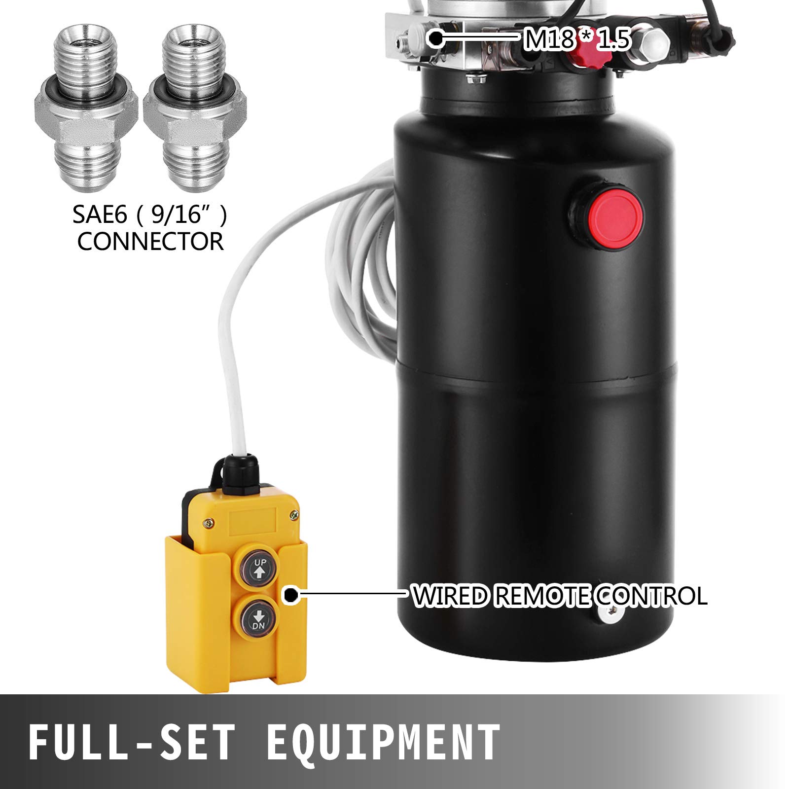 VEVOR Pompa Idraulica 8 Litri a Doppio Effetto 12V CC 8 Litri Serbatoio in Acciaio Industriale, Pompa Idraulica per Fabbriche in Miniere, Fonderie, Produttori di Macchinari e Fabbriche di Montatori.