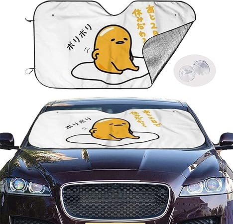 Amazon ホワイトサン サンシェード ぐでたま 卵 カーサンシェード フロントシェード 遮光 日焼け止め かわいい さんしぇーど 車窓日よけ 断熱 S 四季対応 車用 サンシェード 車 バイク