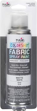 Tulip ColorShot Instant Fabric Spray Paint, Permanent Color Spray-On Fabric Paint, 3oz, Gray