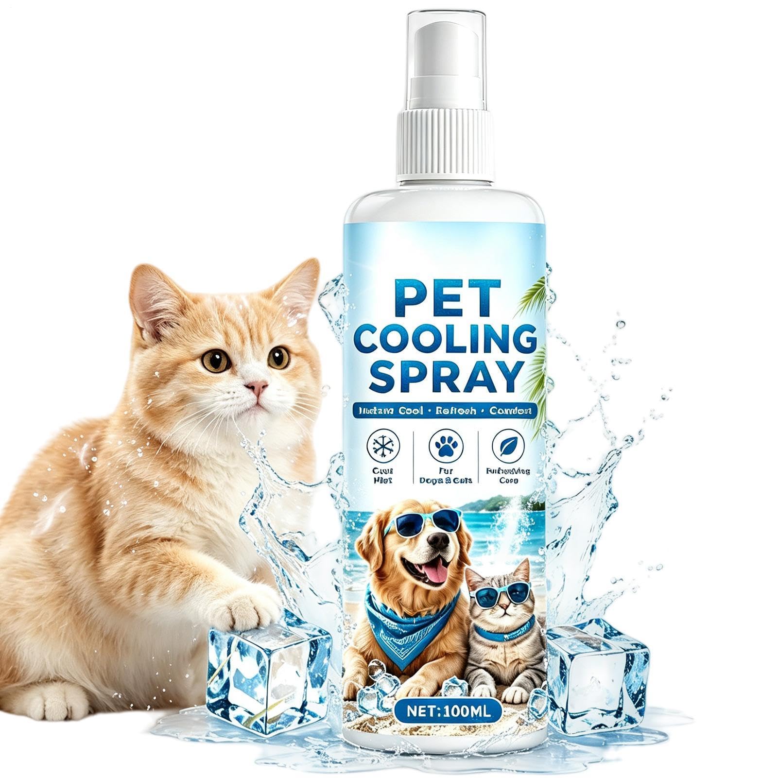 Spray refrescante instantáneo del calor para perros gatos interior exterior camping 100ml 1
