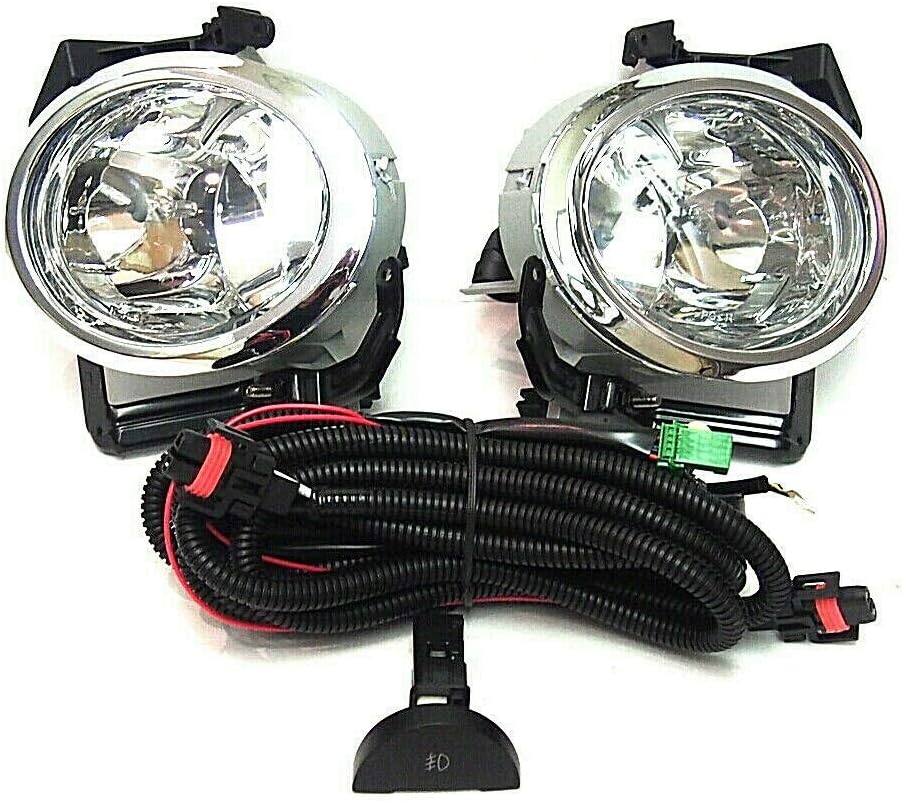 Front Fog Lights Installation Set Left and Right Side Lamps with Bezel