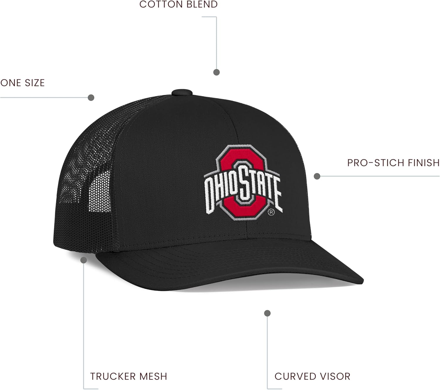 Pacific Headwear NCAA Men's Trucker Snapback Cap - Image 3