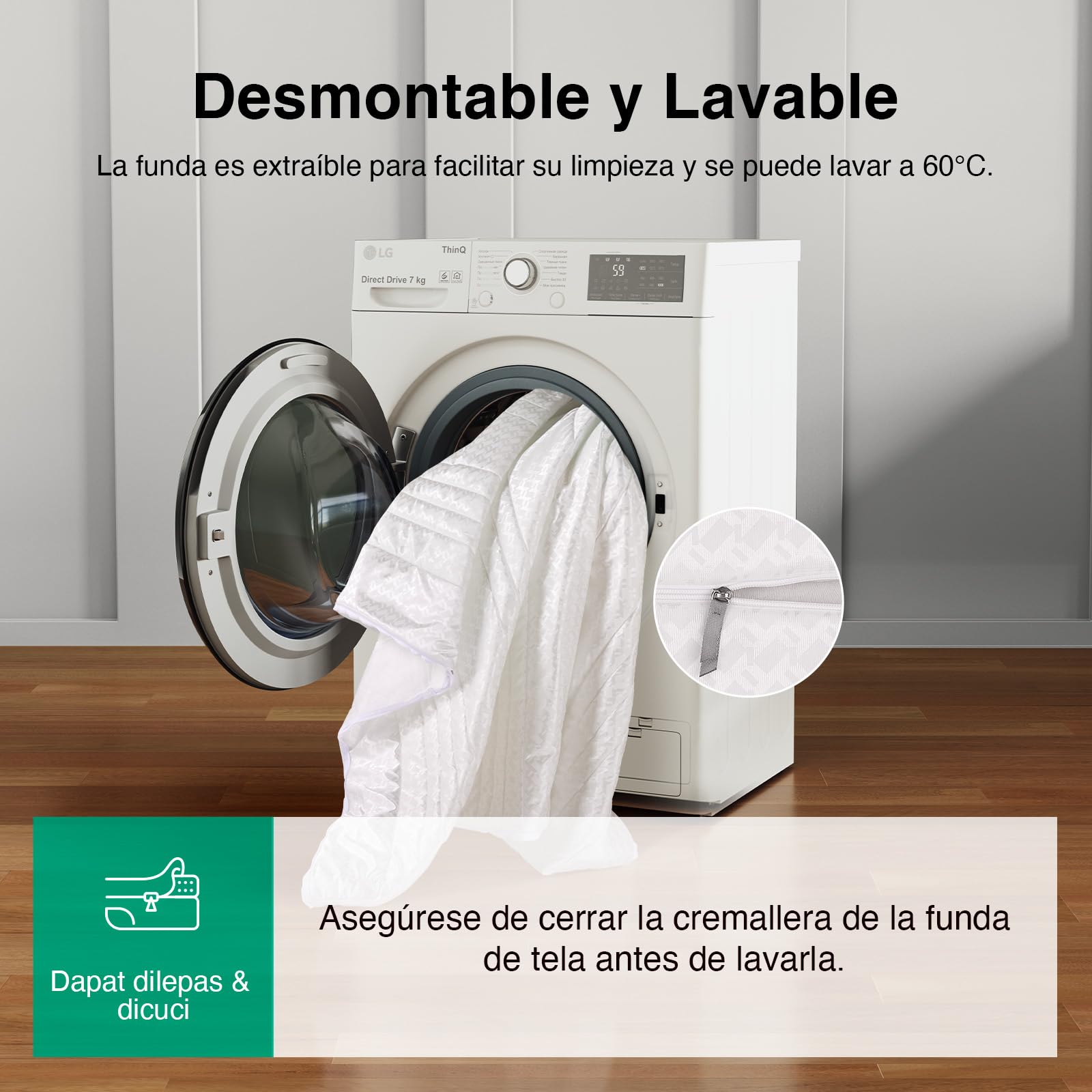 Novilla Colchón 90x190 de 7 Zonas de Espuma fría | Tamaño Seleccionable | Funda Transpirable Lavable a 60° | Certificación Öko-Tex y CertiPUR-US | Colchón Enrollado, Altura 14 cm