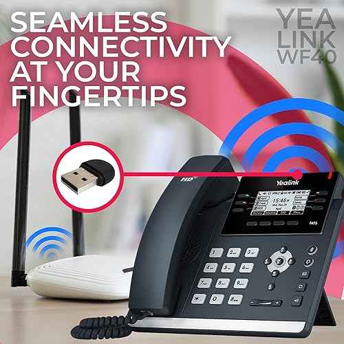 Miniatura 4 de Yealink - Adaptador WiFi WF40 Dongle USB para teléfonos VoIP modelos compatibles - T46U, T48U, T41S, T42S, T46S, T48S, T52S, T54S, T42U, T43U, T27G,