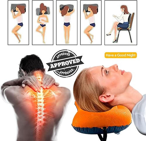 Miniatura 3 de ComfortLifePlus Almohada inflable 4 en 1, para campamento, senderismo, playa, ultraligera y multiusos, almohada ergonómica para cuello y lumbar,